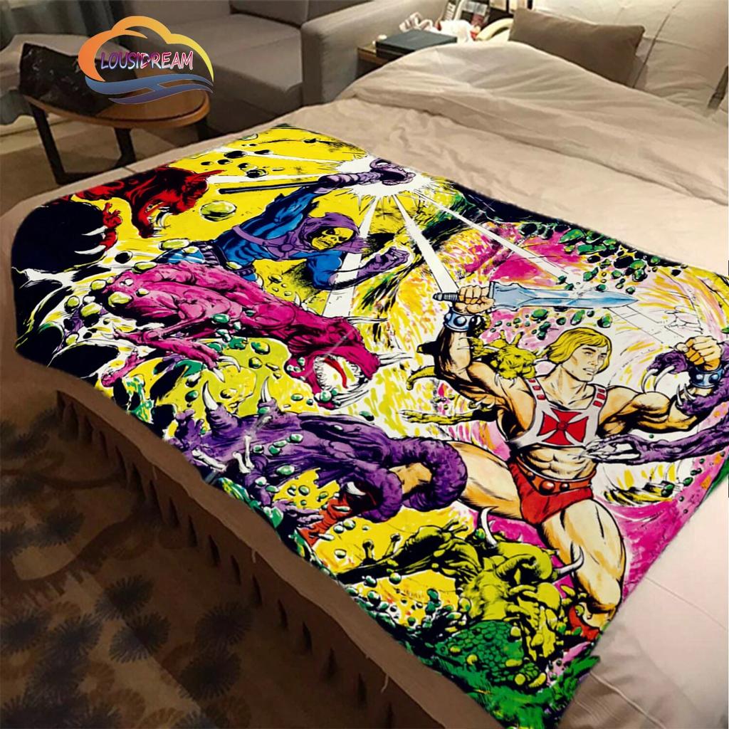 Cartoon Masters of the Universe Wool Blanket Jindian Animation Cashmere Fashion Portable Flannel Warm Camping