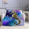 Marine Animal Sea Horse Blankets Super Soft Hippocampus Flannel Blanket Warm Lightweight Kids Bedding Sofa Chairs All Seasons