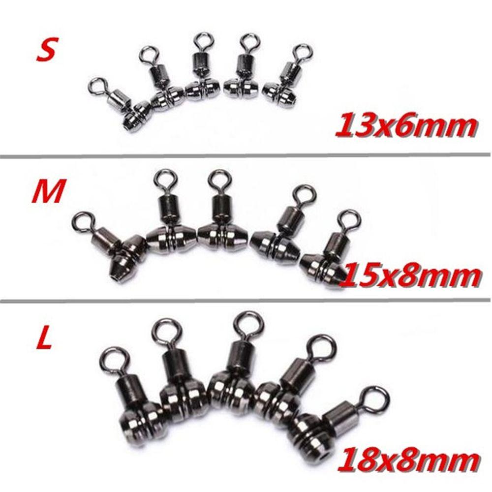 Portable Durable Stainless Steel Solid Rings Tackle Fishing Rolling Swivels Connector Ball Bearing