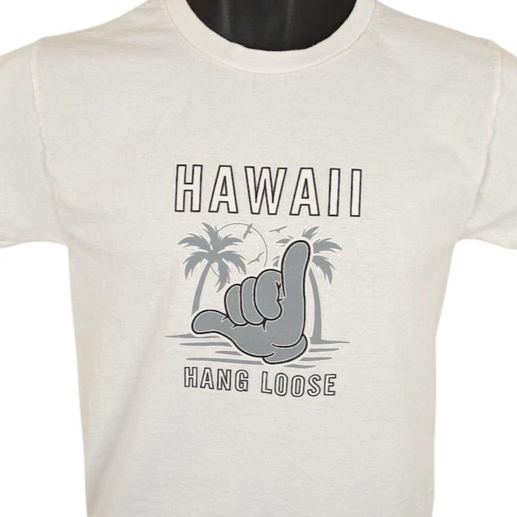 Гавайи Hang Loose Футболка Мужская Размер Маленький Белая Гавайская Футболка Место Назначения Путешествия