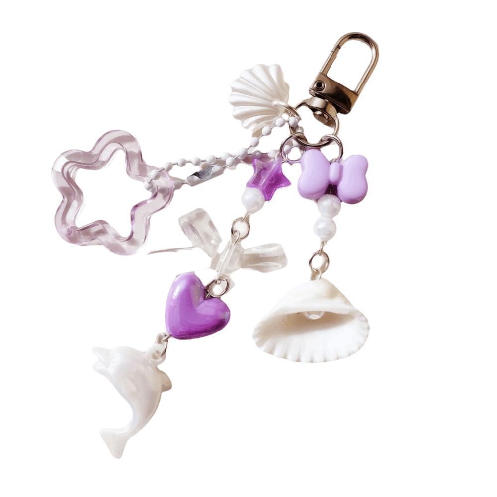 Conch Ocean Series Keychain Multi-Charm Bag Charm High-End Starfish Key Ring Vacation