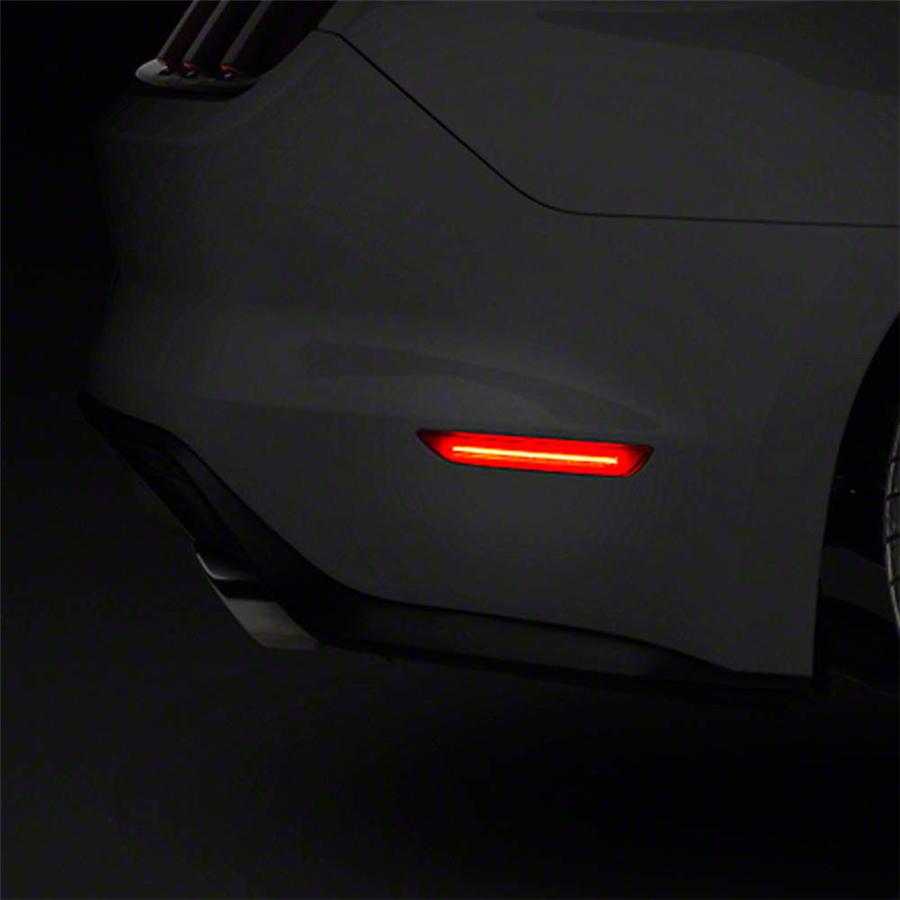 1Set Smoked Lens Rear Side Marker Lamps w/Red LED Lights Fit For 2015+ Ford Mustang