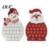Christmas Gift for Kids Wooden Santa Snowman Advent Calendar, 24-Day Countdown Box with Claus Decoration Numbered Drawers, Tabletop Decor, Candy Mini