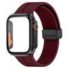 Стекло + чехол + ремешок для Apple, ремешок для часов 44 мм, 45 мм, 41 мм, 40 мм, силиконовый браслет с магнитной пряжкой + бухта iWatch Series 8 se 7 6 5 4