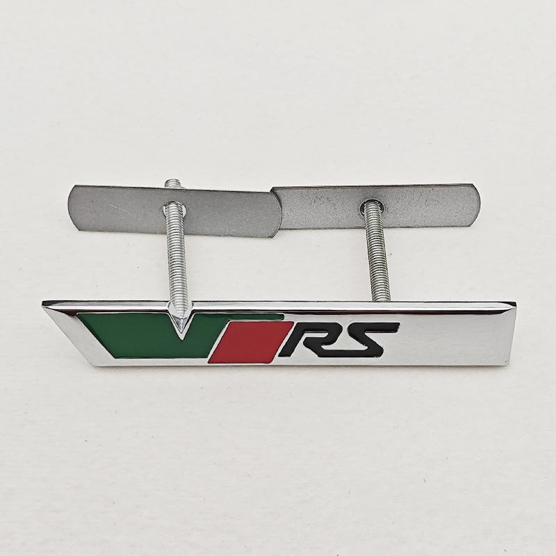 ABCDGG1 NEW 3D Metal Car Letters Logo VRS Front Grille Side Fender Trunk Badge Label For Skoda VRS Sticker Emblem Auto Accessories