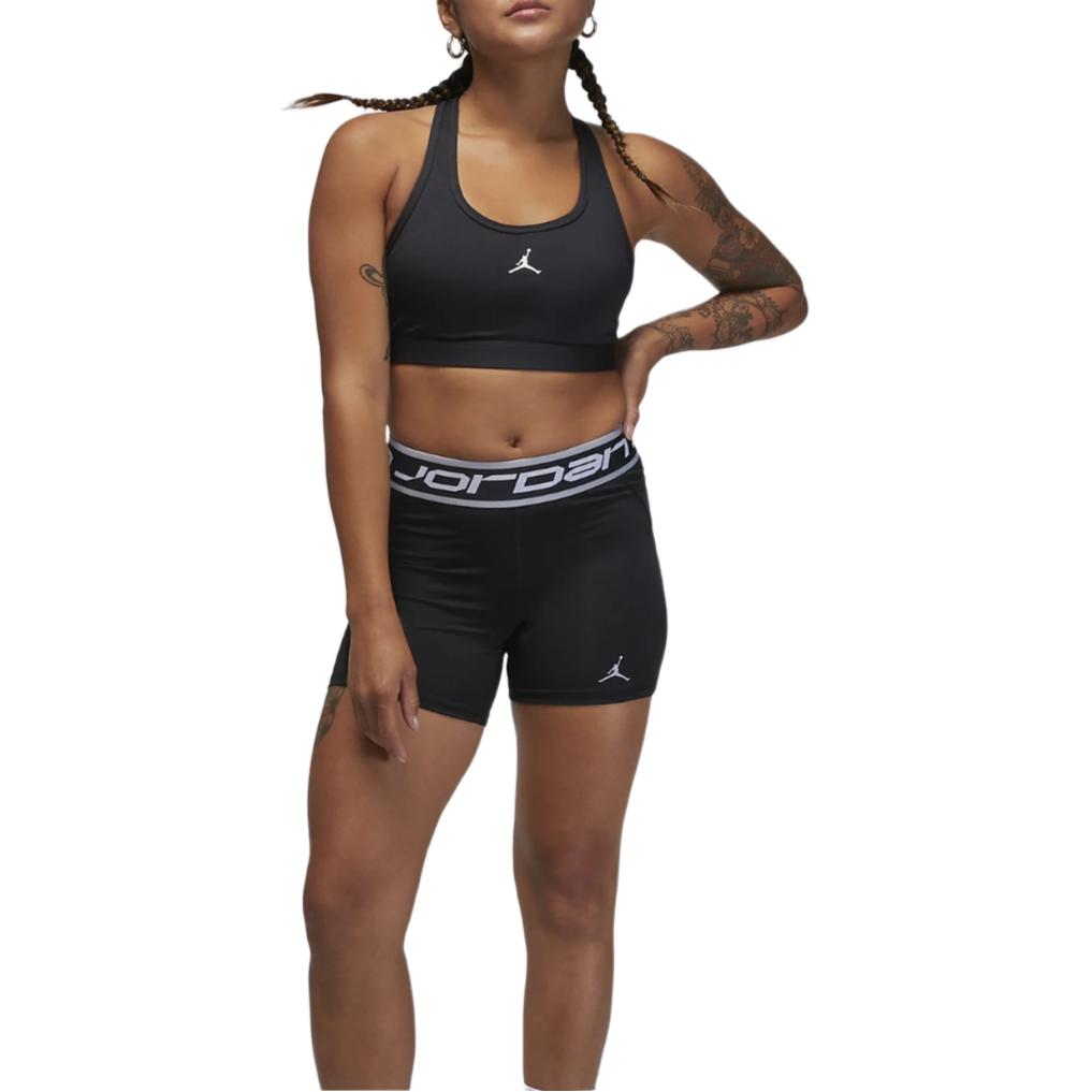 Jordan Alphabet Print Elastic Waist Slim Fit Sports Shorts Women Bottoms Black FB4624-010