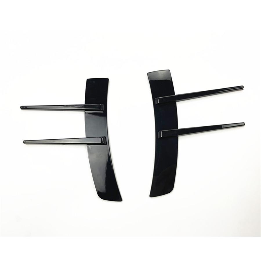 Pair Décor Car Side Fender Wing Shark Fin Badge Bonnet Car Sticker Glossy Black