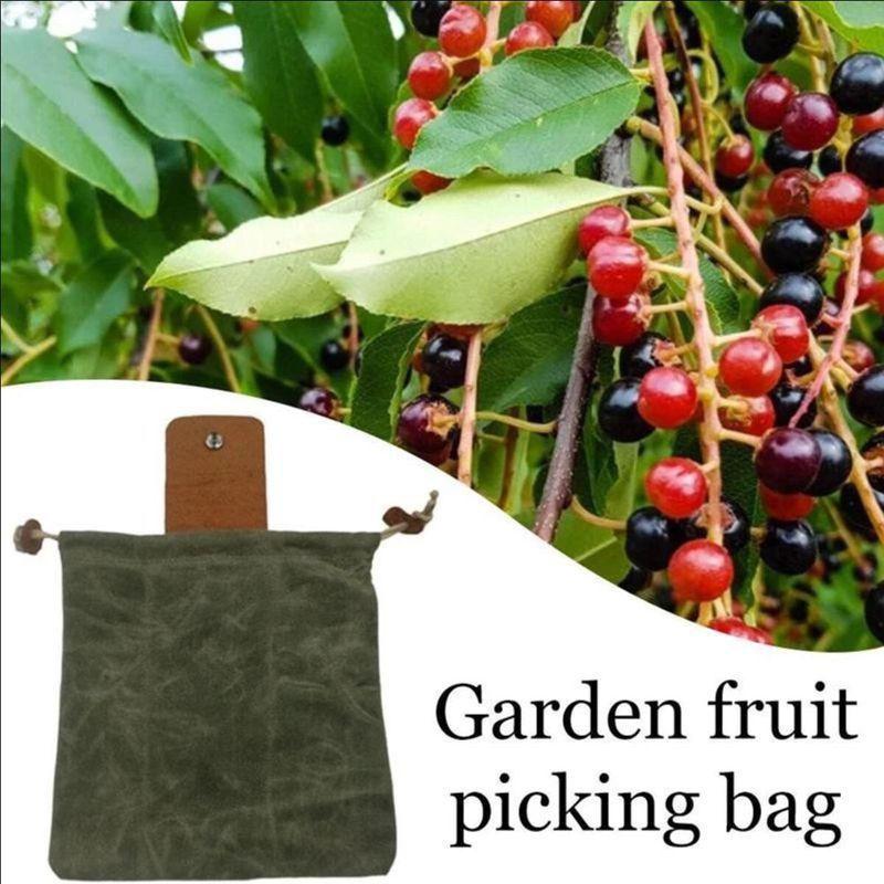 1Pcs Canvas Foraging Bag Waist Hanging Portable Outdoor Picking Bag Fruit Picking Tool Bag