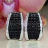 Xiaomi Huitan Personality Vintage Black Earrings for Women Pave Dazzling Crystal Cubic Zirconia Unique Female Accessories Retro Jewelry