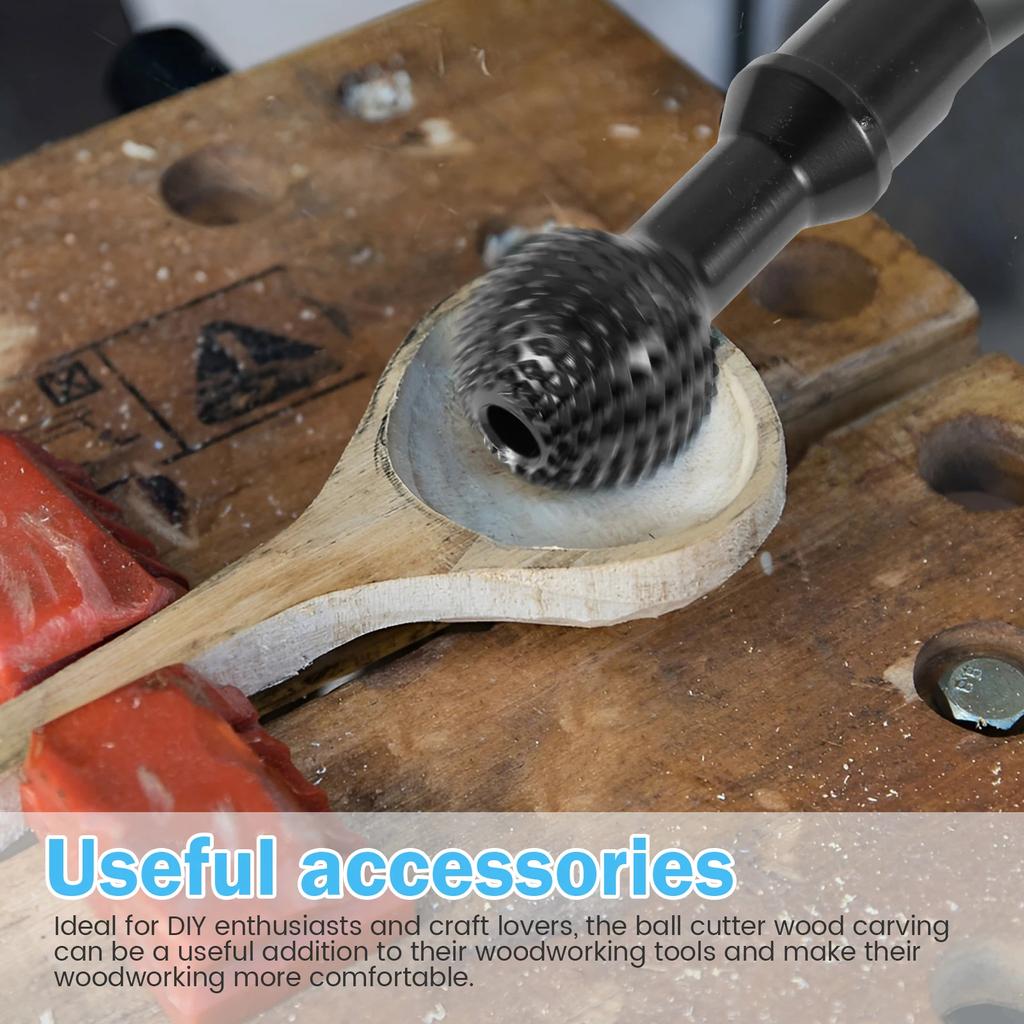 3Pcs Sphere Rotary Burr Wood Carving Burrs for Carving Grinding Polishing Engraving Ball Grinding Head Woodworking Tool M14