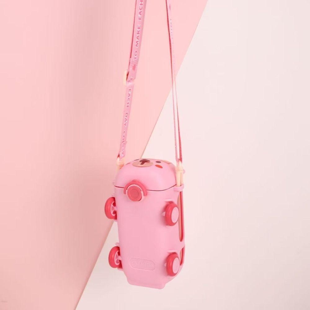 500ml Bus Plastic Water Bottle Cartoon Car Bear Design Water Cup Children Water Jug  Home Use