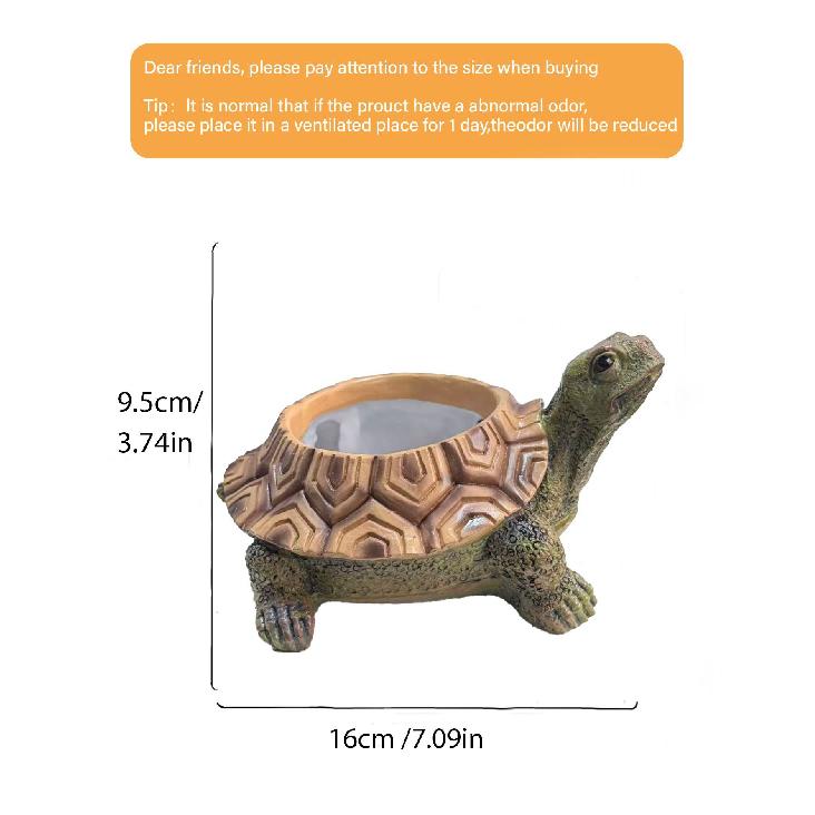 Simulated Turtle Vase Ornament Outdoor Animal Garden Pool Fish Tank Decorative Craft Gift