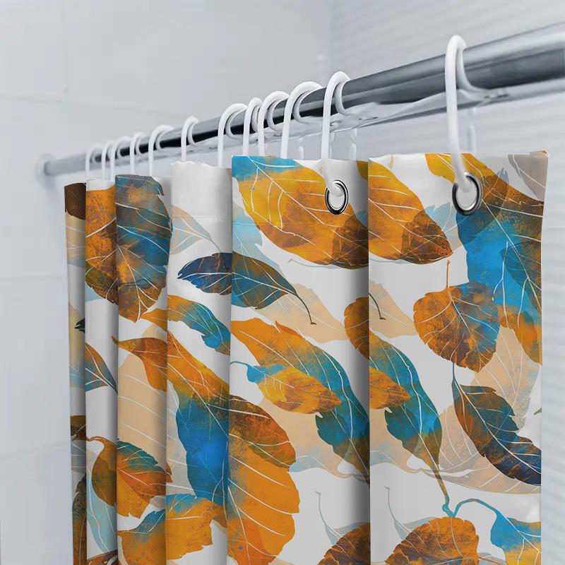 Креативная художественная водонепроницаемая и устойчивая к плесени шторка для душа, современный простой дизайн с рисунком листьев, занавеска для ванной