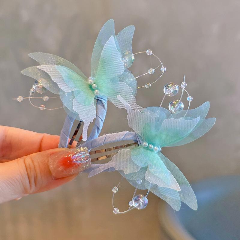 2 шт. новые милые модные градиентные заколки для волос в виде бабочек для девочек, заколки для волос, аксессуары для волос, заколки, детский головной убор