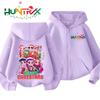 K-pop Demon Hunters Hooded Coat for Child Anime Huntrix Rumi Zoey Cartoon Fashion Zip Jacket Boy Girl Cute Top Kids Clothes Gift