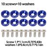 JDM Fender Washers Car Modification Gasket Screw Set M6 Bolt Fender Bumper Engine Aluminum Concave Screws Hex Fastener for Honda