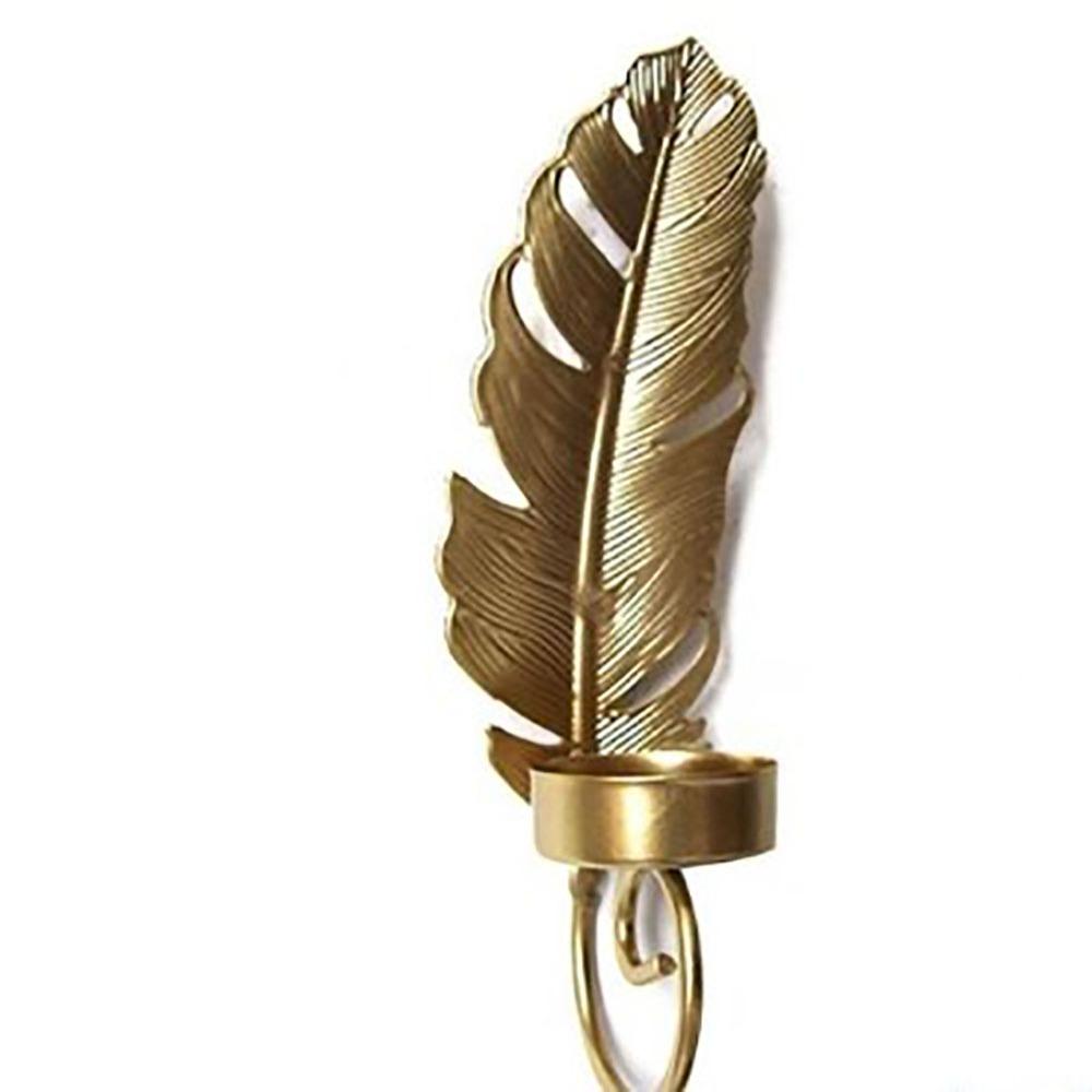 Металлический подсвечник в скандинавском стиле, золотой подсвечник в виде листа, изысканный подсвечник, подставка для свечи