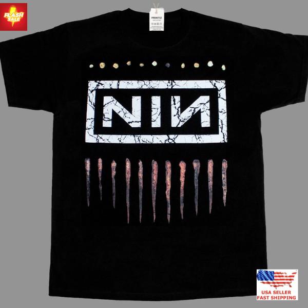 Nine Inch Nails NIN Логотип Черная Футболка Ограниченный Выпуск Рок-группа Футболка Унисекс Футболка