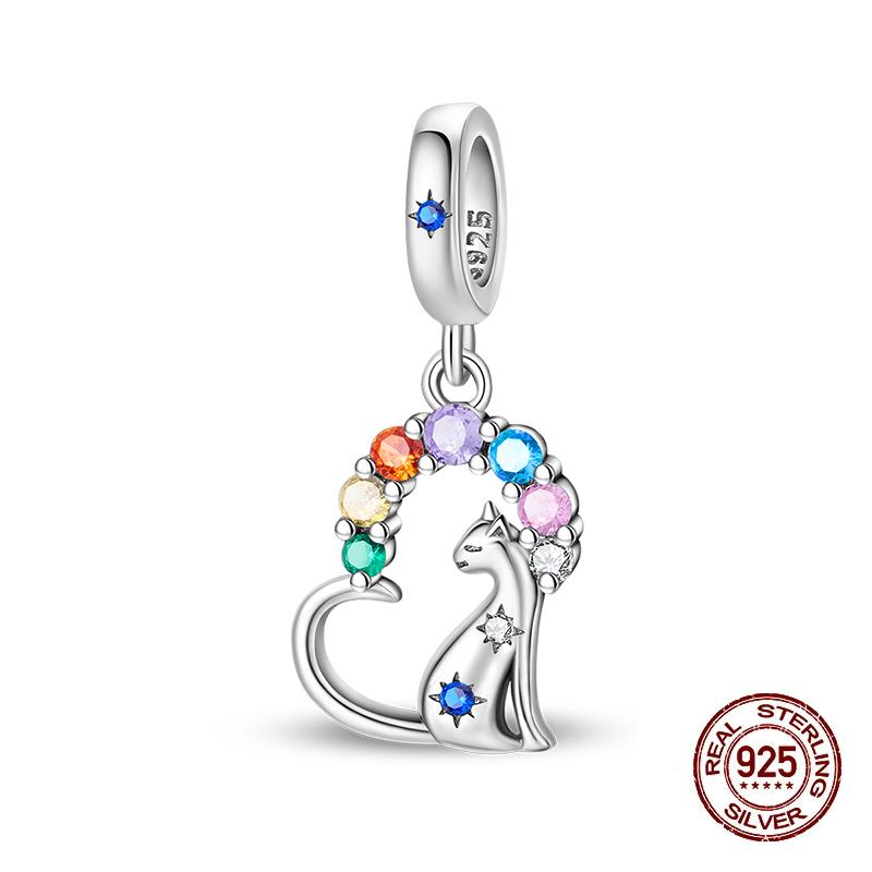 Charms Copper Moon Luminous Magical Cat Charms Beads Fit Original Bracelets Fashion Diy Jewelry Birthday Gifts