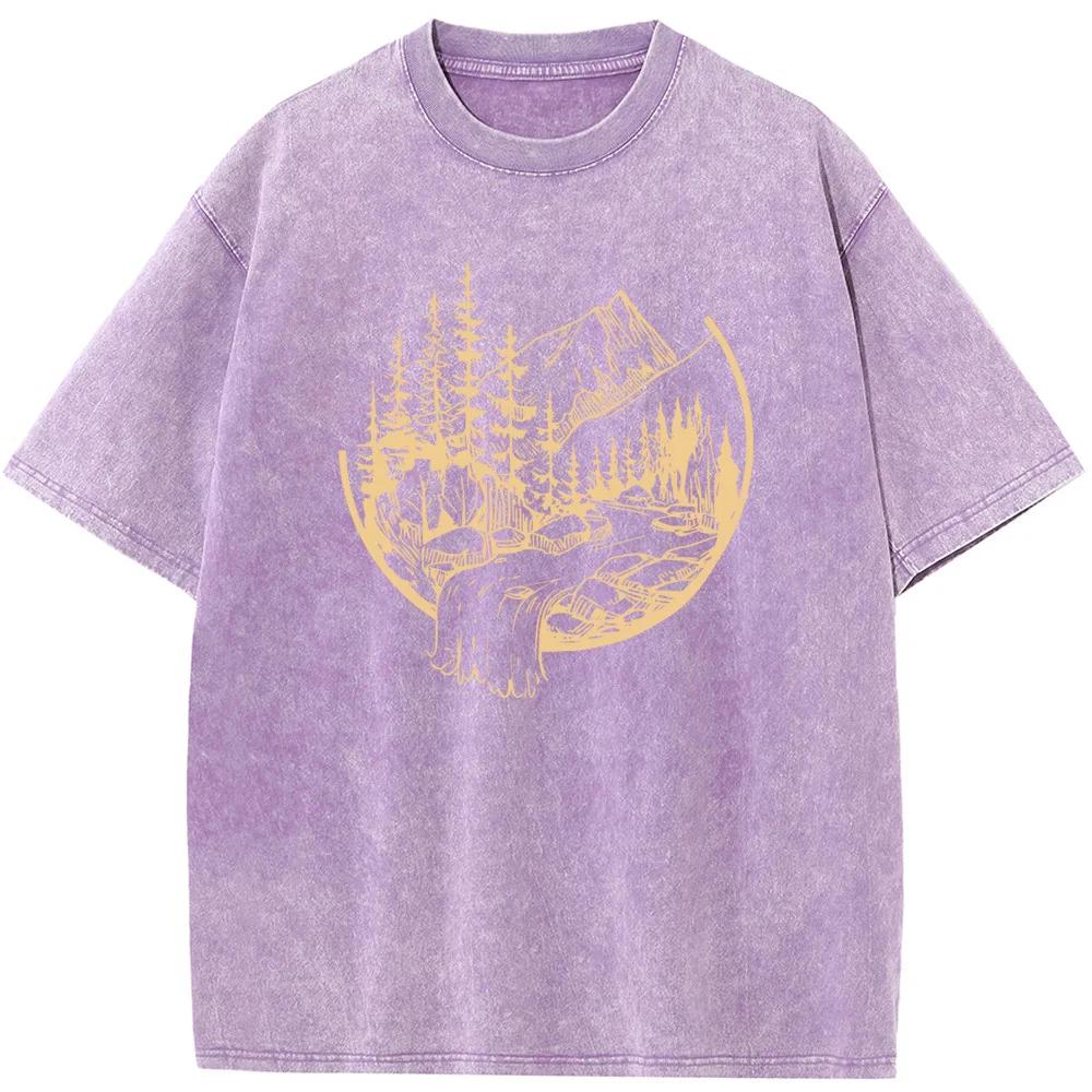 Футболка для мужчин и женщин с принтом «вода на открытом воздухе», хлопковая, забавная, отбеленная, ретро, хип-хоп, отбеленная футболка