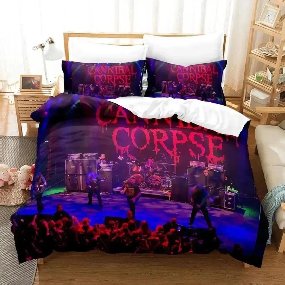 Роскошный новый 3D принт Cannibal Corpse Постельное белье Набор Пододеяльник Комплект для кровати Покрывало Наволочка Размер Квин Мальчики Взрослый Постельный набор
