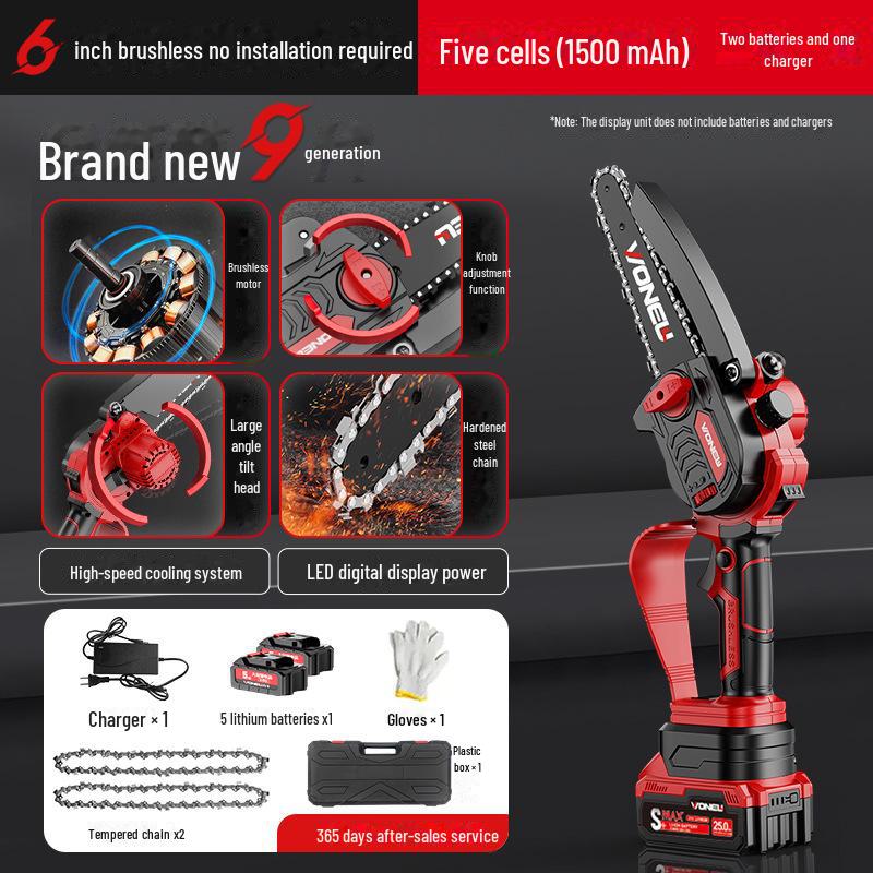 Аккумуляторная бесщеточная электрическая цепная пила для работы одной рукой для использования дома и на улице