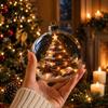 Transparent Christmas Spheres Light Up Ball Ornaments Santa/Angel/Granny Reading Book Hanging Decoration Glowing Thoughtful Holiday Souvenirs Clear