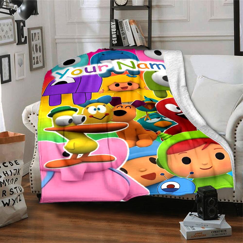 Pocoyo Personalized Name Blanket Throw Customizable Blanket Warmthful Decor Throw For Livingroom Bedding Sofa Office Chair for All Occasions