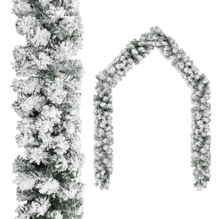 VidaXL Guirlande de Noël avec neige floquée Vert 5 m PVC