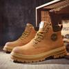 Men's Anti-slip Wear Classic Explosive Leather Big Yellow Boots Work Outdoor Hiking High-top Trend Men's and Women's Shoes