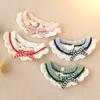 Hand Knitted Cat Collar with Button Design Cute Bow Decoration Soft Comfortable Necklace Cat Collar