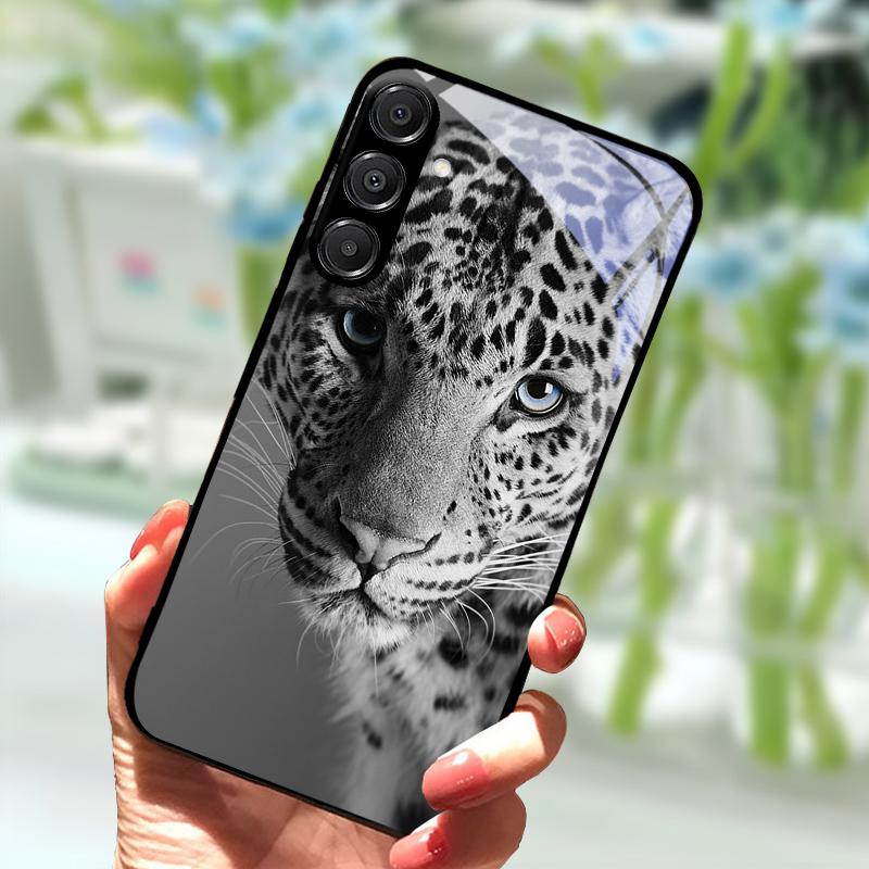 Для Samsung A56 Стеклянный чехол A26 A36 Жесткий ПК Закаленное стекло Чехол для телефона Для Galaxy A15 A25 A35 A55 Мультяшный Роскошный Ударопрочный Чехлы
