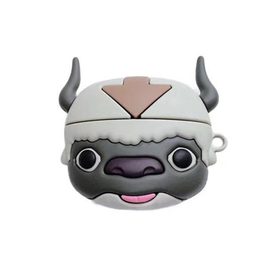 Защитный чехол для наушников Мягкий противоударный мультяшный Caw Anime Avatar Appa Bluetooth-совместимая гарнитура Силиконовый чехол с карабином для AirPods 1/2/Pro
