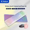 Беспроводная клавиатура и мышь с RGB-подсветкой, эргономичным наклоном и полноразмерными клавишами
