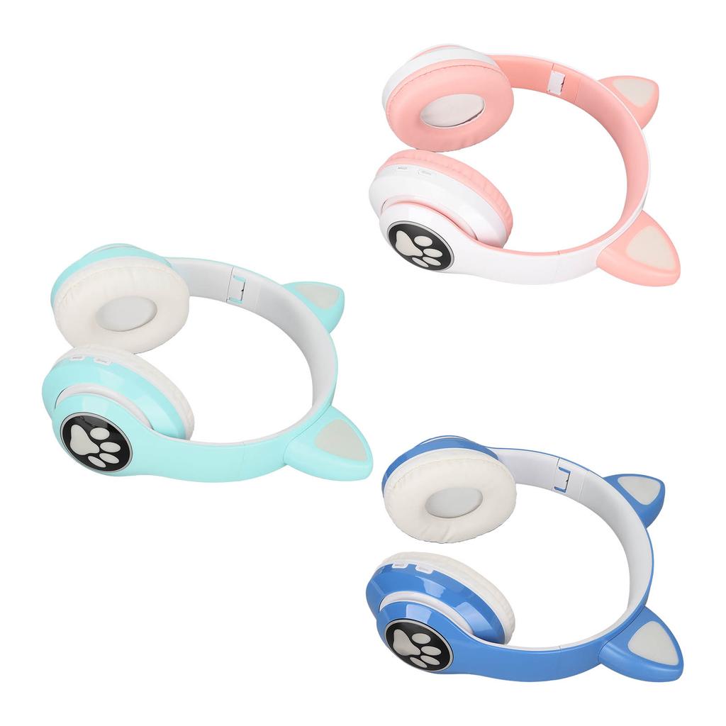 LXB39C Детские наушники Bluetooth 5.0 складные беспроводные светящиеся музыкальные наушники с кошачьими ушками для детей