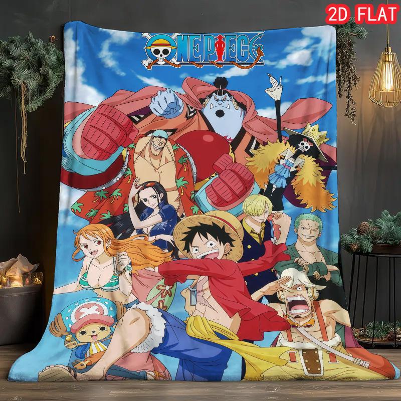 One Piece Gaming Flannel Blanket Lightweight Soft Warm for Game Room Leisure THW