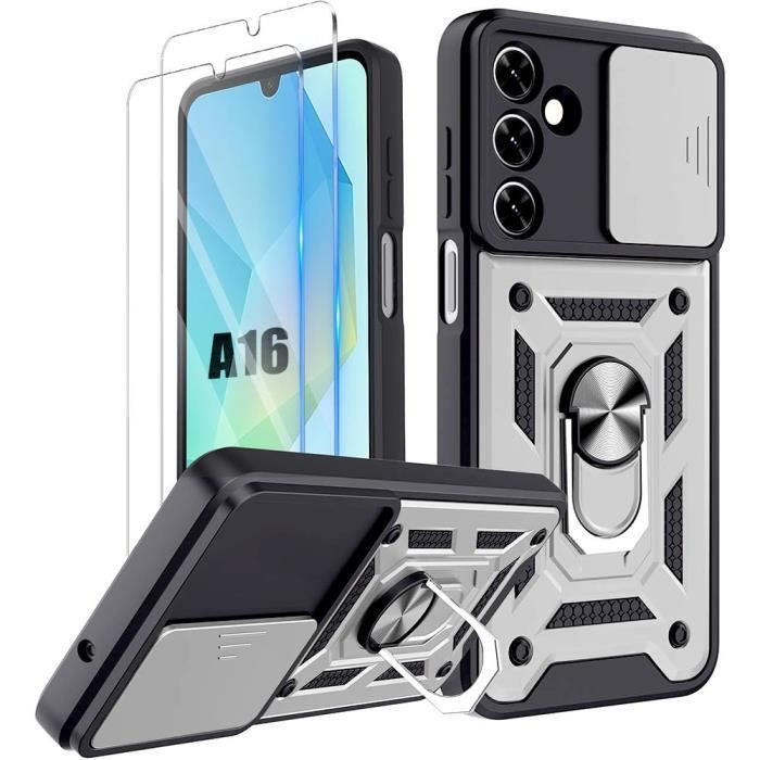 Protective Phone Case - Booling - for Samsung Galaxy A16 5G - Silver - Shockproof - Tempered Glass