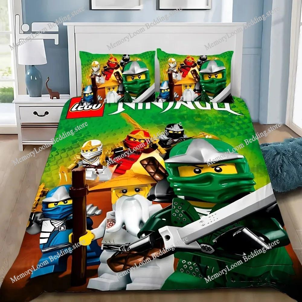 Мультяшное Игровое Пододеяльник Наволочка N-ninjagos Комплект Постельного Белья Взрослый Мальчик Девочка Украшение Спальни Детский Подарок Односпальный Двуспальный Размер