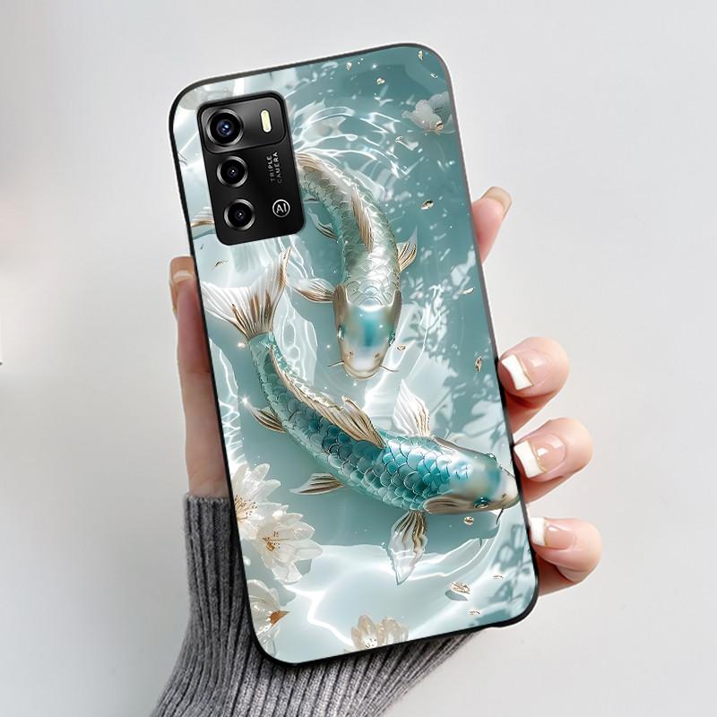 Чехол для смартфона ZTE Blade V40 Vita / V41, роскошный, милый, с кроликом, забавный, черный, корпус, мягкий силиконовый защитный чехол