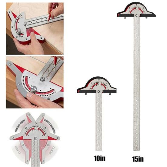 10/15/20-Inch Woodworkers Edge Rule High Precision Protractors Heavy Duty Metal Angle Finder Carpenter Layout