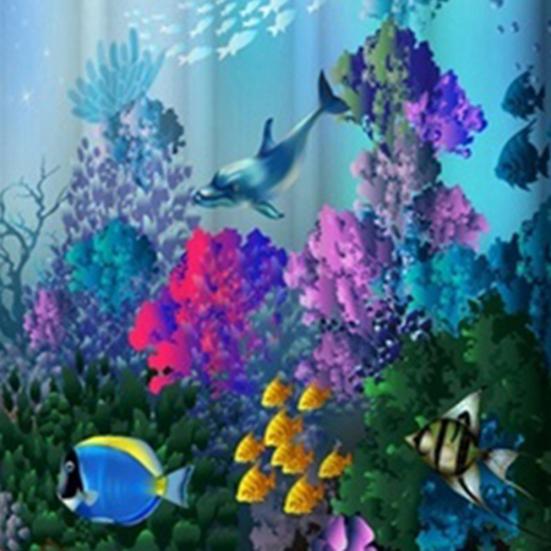 Sea Dolphin Print Waterproof Bath Shower Curtain Cushion Home Bathroom Decor AVE