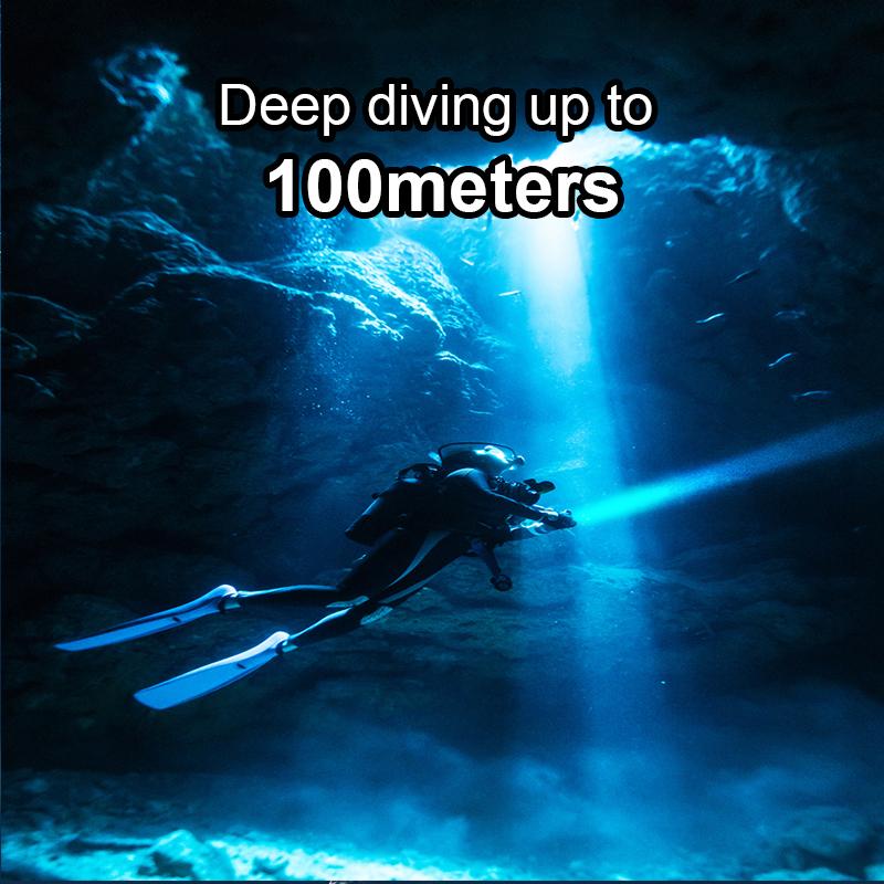 Профессиональный фонарь для дайвинга L2 Wick High Power Dive Flashlight Amphibia Hand Lamp Подводный фонарь для рыбалки