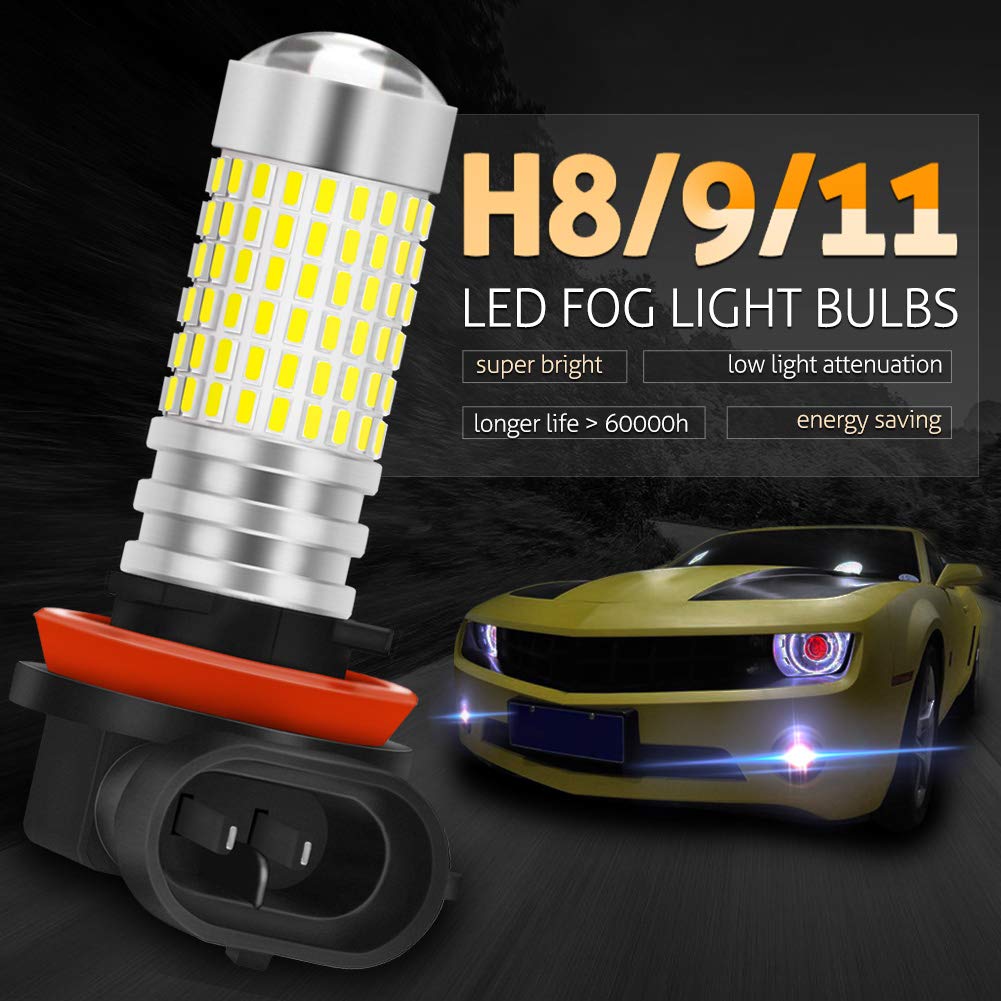 KATUR Светодиодные противотуманные фары H8 H9 H11, макс. 80 Вт, суперяркие, 3000 люмен, 6500 К, с противотуманными фарами 12 В-24 В (2 шт.)