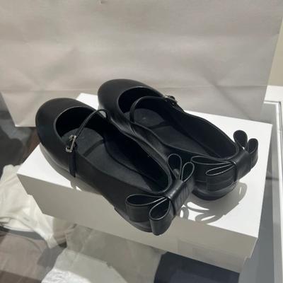 Кожаный французский бант сзади, легкий рот, слово с туфлями Мэри Джейн, женские весенне-осенние новые балетки