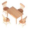 Мебель для кукольного домика 1 Стол 4 Стулья Деревянные 1:12 Миниатюрная Мебель Для Детей Игрушки Украшения