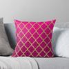 Moroccan Pattern - Pink & Gold Throw Cushions & Pillows Without Core