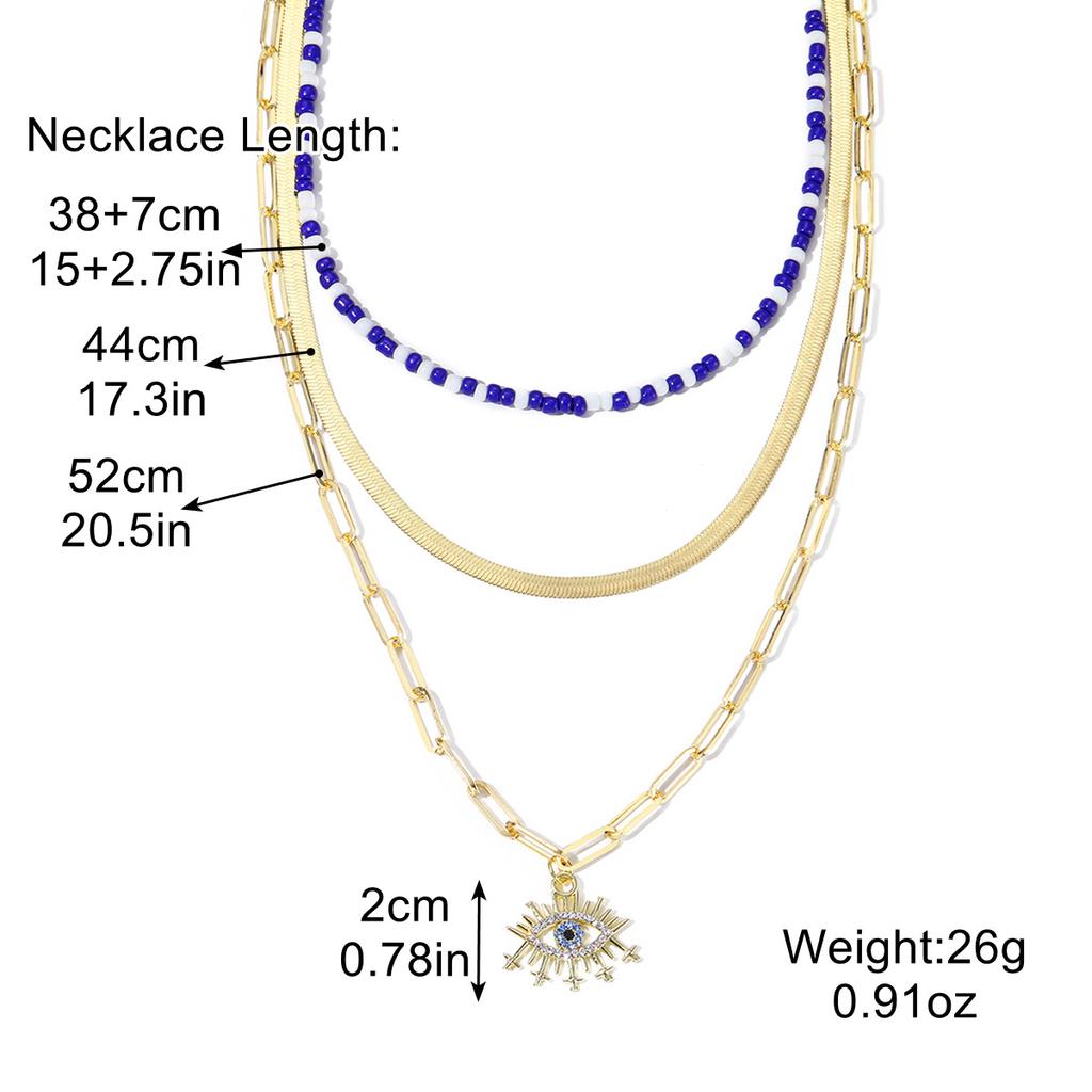 Necklace for Women Jewelry Necklaces Premium Feeling Exaggerated Eyes Alloy Pendant Multi-Layer Necklace Beautiful Elegant Necklace for Her