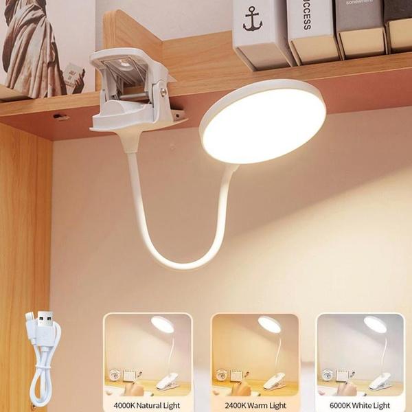 1PC Rechargeable Night Light Adjustable Reading Light Bedroom Clip-Type For Bedside Student Dormitory