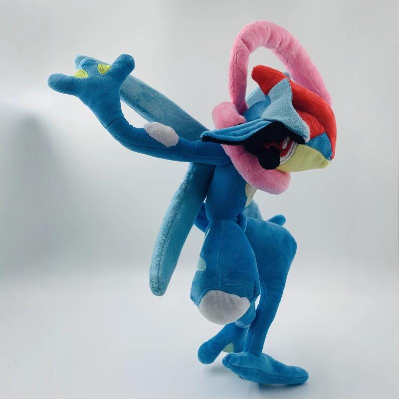 Pokemon Ash Greninja Plush Toy Cute Water/Dark Type Ninja Frog Character Soft Stuffed Doll Anime Plushie for Fans Collectors Birthday Gift Home Decor