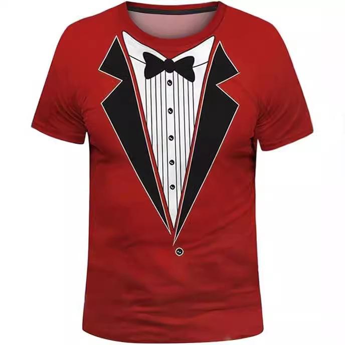 Мужская повседневная 3D-печатная футболка с коротким рукавом, забавная уличная, с круглым вырезом, дышащая, удобная спортивная футболка